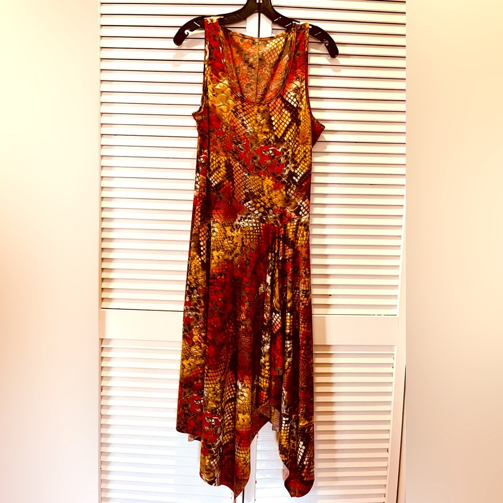 Asymmetrical Snake Print Dress